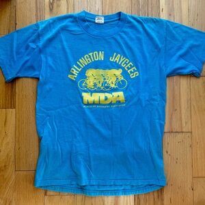 True Vintage Arlington Jaycees MDA Cycling Tee USA Made M